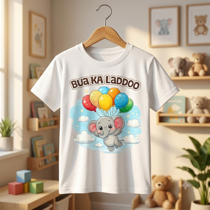 Bua Ka Laddoo Kids Cotton T-Shirt 🐘🎈