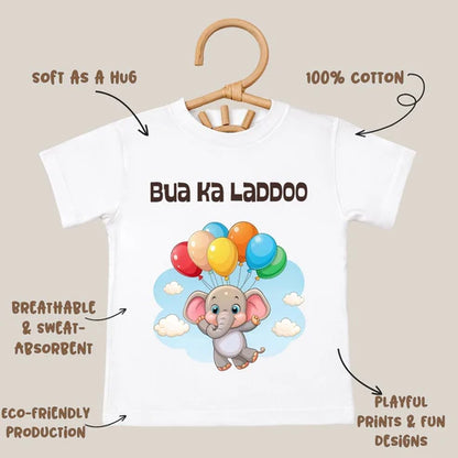 Bua Ka Laddoo Kids Cotton T-Shirt 🐘🎈