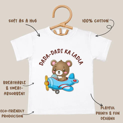 Dada-Dadi Ka Ladla Kids Cotton T-Shirt 🧸✈️